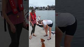 Fran Talks About Her First Red Shark Bike Ride in Mooloolaba aquabike waterbike watercycle [upl. by Ermey]