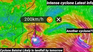 Intense Cyclone Batsirai approaching next to central Madagascar  Landfall by tomorrow mauritius [upl. by Kiki99]