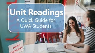 Unit Readings  quick guide for students [upl. by Auahsoj815]