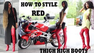 HOW TO STYLE  WEAR THIGH HIGH BOOTS  SHOES  THIGH HIGH BOOTS  inspiredbyvon [upl. by Africah]