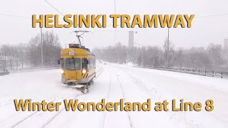 Helsingin Raitioliikenne Linja 8 Talvipäivänä [upl. by Etteyniv]