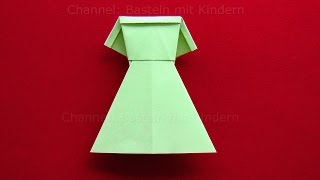 Origami Kleid falten  DIY Kleider basteln mit Kindern  Origami Kleidung aus Papier [upl. by Anauqes22]