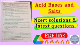 quotClass 10 Acid Base amp Salt NCERT Solutions PDF  Intext amp Exercise Solutions  Free Downloadquot [upl. by Garreth]