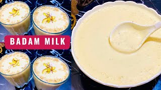 Badam Milk RecipeAlmond Milk Dry Fruits Milk shake by Sadia Food Story [upl. by Mattland748]