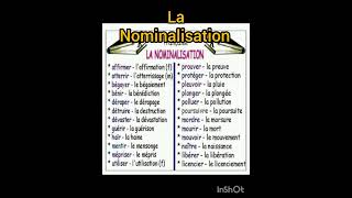 Transformation des verbes au noms  cest la Nominalisation 1am [upl. by Ollecram]