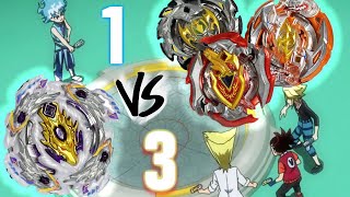 ANIME VS REAL LIFE Bloody Longinus amp Lui 1 VS 3 BATTLE  Beyblade Burst Super ZTurbo [upl. by Drehcir719]