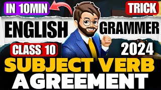 Subject verb Agreement🔥 Class 10 English Grammar One Shot  subject verb concord class 10 Tricks [upl. by Hgielime]