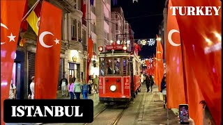 Istanbul Turkey  Istiklal street  Night walk [upl. by Wildee438]