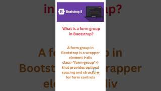 bootstrap  What is a form group in Bootstrap [upl. by Chavey]