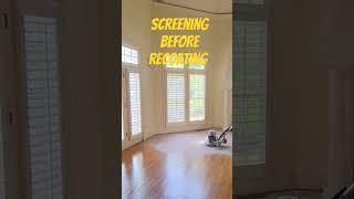 Screening Wood Floors before Recoating process hardwoodfloorrefinishing woodworking [upl. by Delogu]