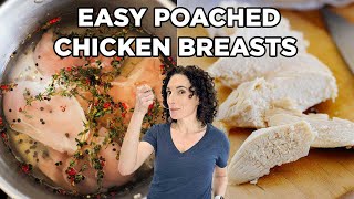 How to Poach Chicken Breasts  How to Cook Chicken by MOMables [upl. by Elleunamme]