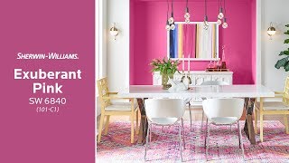 May 2018 Color of the Month Exuberant Pink  SherwinWilliams [upl. by Arekahs]