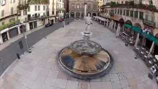 Piazza delle Erbe Verona Ripresa aerea con Drone aerial video [upl. by Georgianna296]