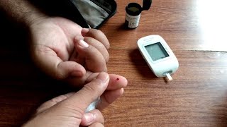 how to check blood sugar at home  blood sugar with glucometer [upl. by Woodhead727]