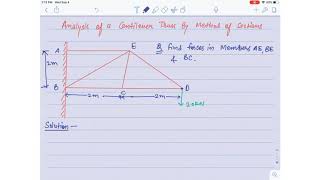 Analysis of cantilever truss by method of sections [upl. by Eerak]