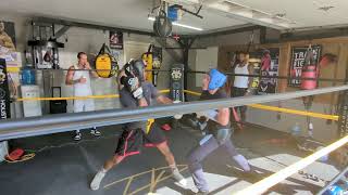 Sparring with Paul Spadafora teaching his fighters boxing sparring fighter [upl. by Matt]