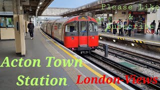 London Underground Trains at Acton Town Station londonunderground picadilly train LondonViews [upl. by Siurad]