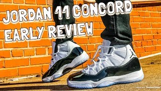 AIR JORDAN 11 CONCORD  EARLY REVIEW amp GAS ON FEET [upl. by Deva658]