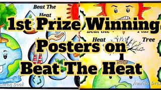 Heat Wave Drawing ideas  Beat the heat poster for drawing competition  Chart Project making easy [upl. by Westphal742]