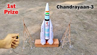 Chandrayaan3 working model  Chandrayaan project for school  rocket launching science project [upl. by Gnex]