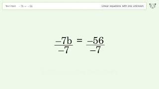 Solve 7b56 Linear Equation Video Solution  Tiger Algebra [upl. by Shirlee]