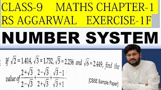 If sqrt2  1414 sqrt3  1732 sqrt5  2236 and sqrt6  2449 find the value of 2 [upl. by Grange]