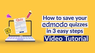 How to save your Edmodo quizzes in 3 easy steps  Video tutorial [upl. by Ahseined]