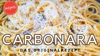 Das Original Spaghetti Carbonara REZEPT aus nur 4 Zutaten [upl. by Nhtanhoj743]