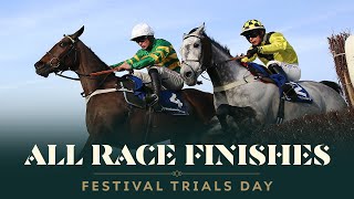 ALL RACE FINISHES FROM FESTIVAL TRIALS DAY AT CHELTENHAM RACECOURSE [upl. by Loeb]