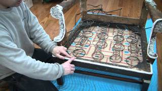 Reupholstering a Wing Chair Spring Up pt 5 [upl. by Lowson]