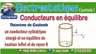 Conducteur cylindrique chargé et en équilibre de hauteur infini et de rayon R [upl. by Redliw]