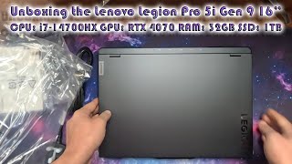 Lenovo Legion Pro 5i Gen 9 16quot Laptop i714700HX and RTX 4070  Unboxing [upl. by Shay]