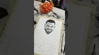 How To Draw Virat Kohli Realistic Sketch ❤ art shorts [upl. by Johppah]