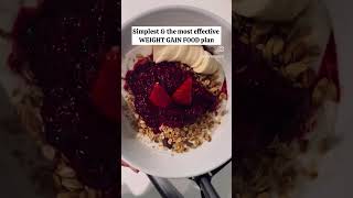 SIMPLEST weight gain food plan for successful WEIGHT GAIN Making gaining weight easy [upl. by Eboj]