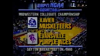 1989 Midwestern Collegiate Conference Championship Xavier vs Evansville NCAA Basketball Full Game [upl. by Inanuah]