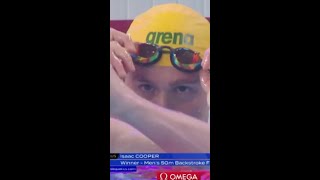 Isaac Cooper wins 50m backstroke world champion at WAC [upl. by Elisa]