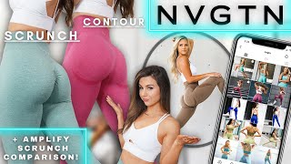 NVGTN VS ALPHALETE  NVGTN LEGGINGS TRY ON HAUL REVIEW  ALPHALETE AMPLIFY SCRUNCH COMPARISON [upl. by Beach]