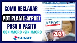 🟠 Como declarar el PDT PLAME y AFP NET 2024  Tutorial paso a paso SUNAT desde cero [upl. by Bartosch]