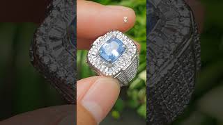 Batu Permata Natural Pastel Blue Sapphire SriLanka No Heat 288 Ct SKY Lab Certified [upl. by Rosenfeld]