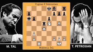 Mikhail Tal vs Tigran V Petrosian  URS blitz 1975 [upl. by Clapp482]