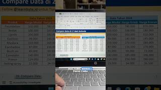 Membandingkan Data di 2 Tabel Berbeda belajarexcel excel exceltips exceltutorial [upl. by Ardekan324]