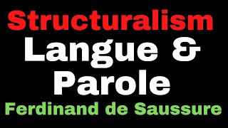 Langue and Parole in Linguistics II Ferdinand de Saussure II Structuralism in English Literature [upl. by Nezah]