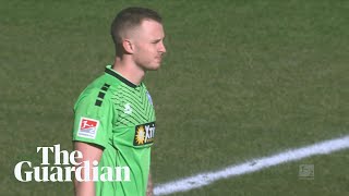 Ingolstadt score while Duisburg keeper takes a drink during game [upl. by Rauscher507]