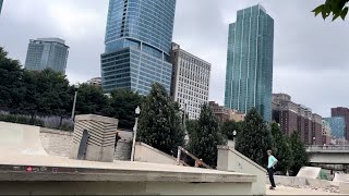 skating grant skatepark chicago  and some night skating [upl. by Leuname]