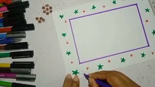 DIY Short  Quick and easy border design for project work  paper art  Colourful border design [upl. by Howland]