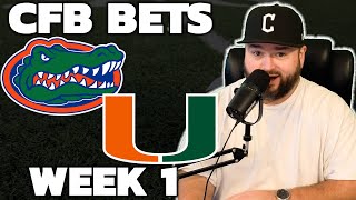 Miami vs Florida Week 1 Bets  College Football Picks With Kyle Kirms [upl. by Nared]