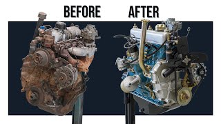 Land Rover Series III 225L 4cylinder Engine Rebuild TimeLapse  Falcon Design Germany [upl. by Enirahtac]