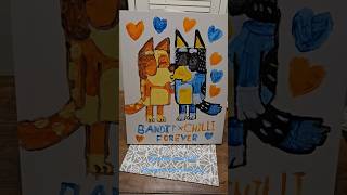 Bandit and Chilli Smoochy Kiss Painting bluey banditheeler chilliheeler [upl. by Anaibaf656]