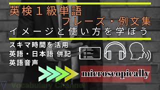 【英単語 フレーズ例文集】～英検1級Lv「microscopically」【スキマ時間活用】 [upl. by Eiraminot]