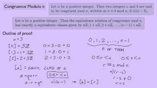 Abstract Algebra 1 Congruence Modulo n [upl. by Yerffeg]